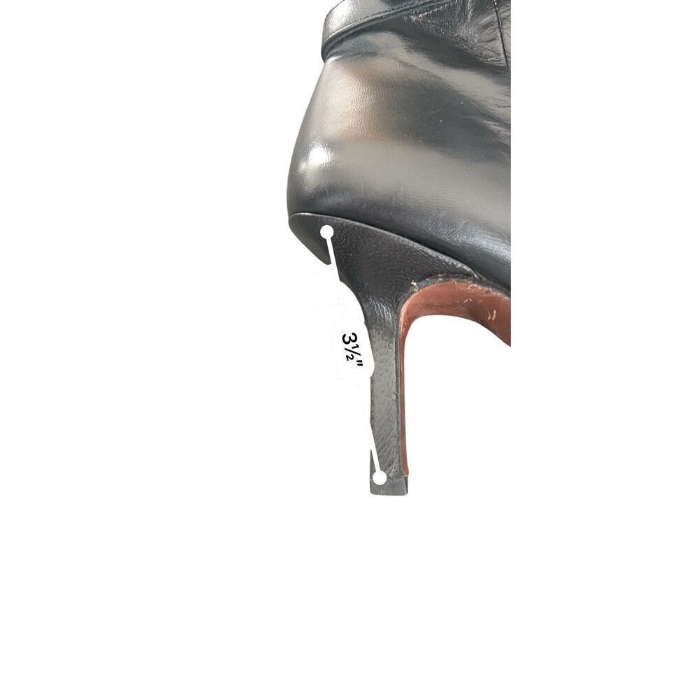 Albert Nipon Black Leather Boots Shoes Size 8.5 - image 4